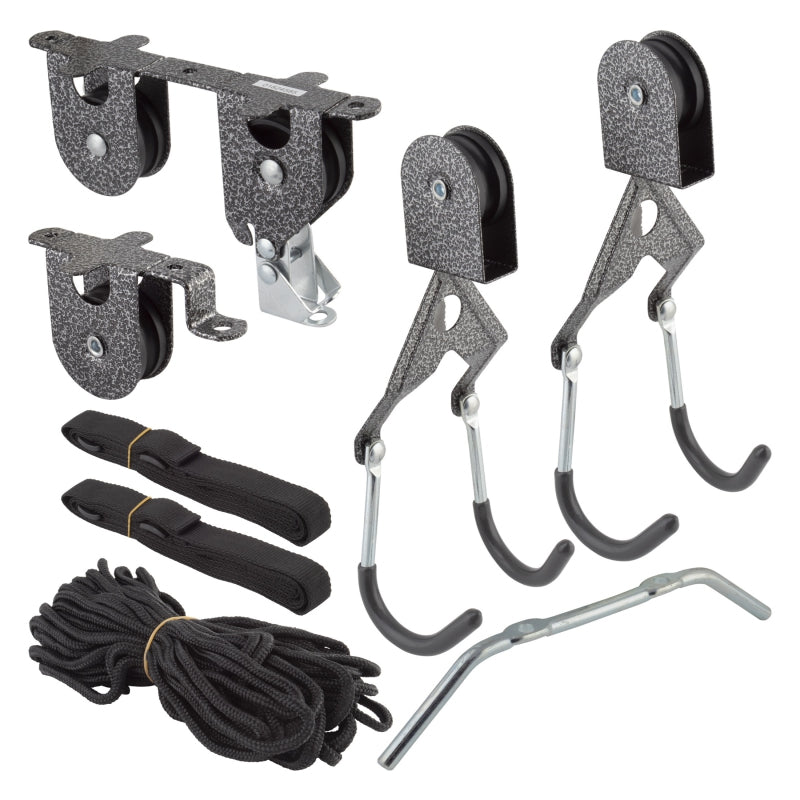 Delta Deluxe Ceiling Hoist Bike Storage Rack  -  1-Bike Utility Straps Included