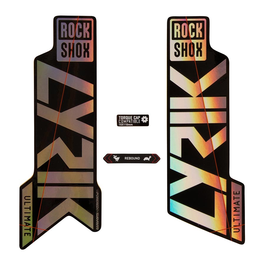 RockShox Fork Decal Kit – Lyrik Ultimate, 27.5/29", Gloss Rainbow Foil & High Gloss Black - View #10
