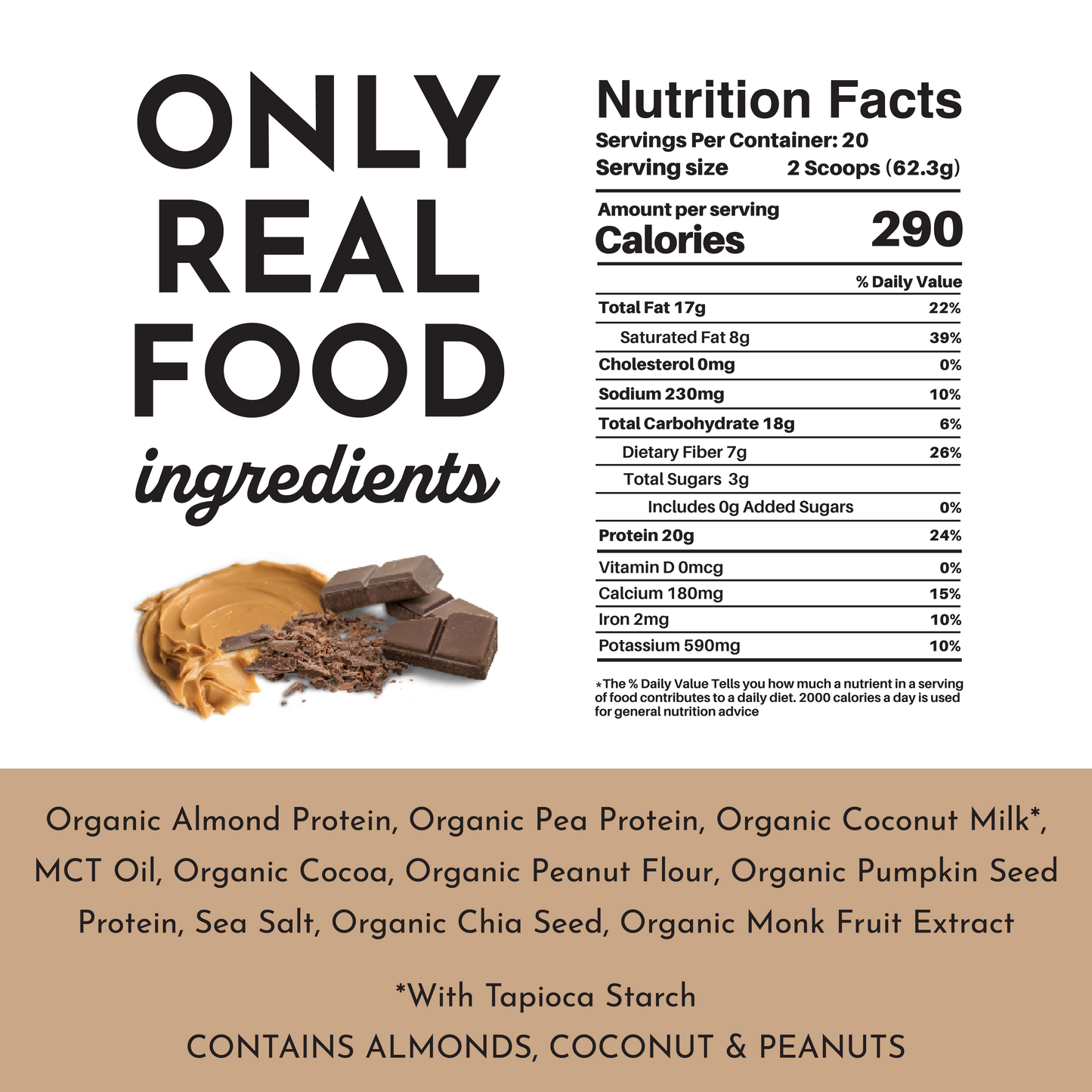 Vegan Peanut Butter Chocolate Protein Powder