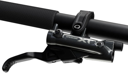 Shimano Deore XT BR-M8220 Disc Brake BL-M8200 Lever - Right/Rear Post Mount 4-Piston Caliper SM-BH90-SBM Hose Fin Metal Pads BLK