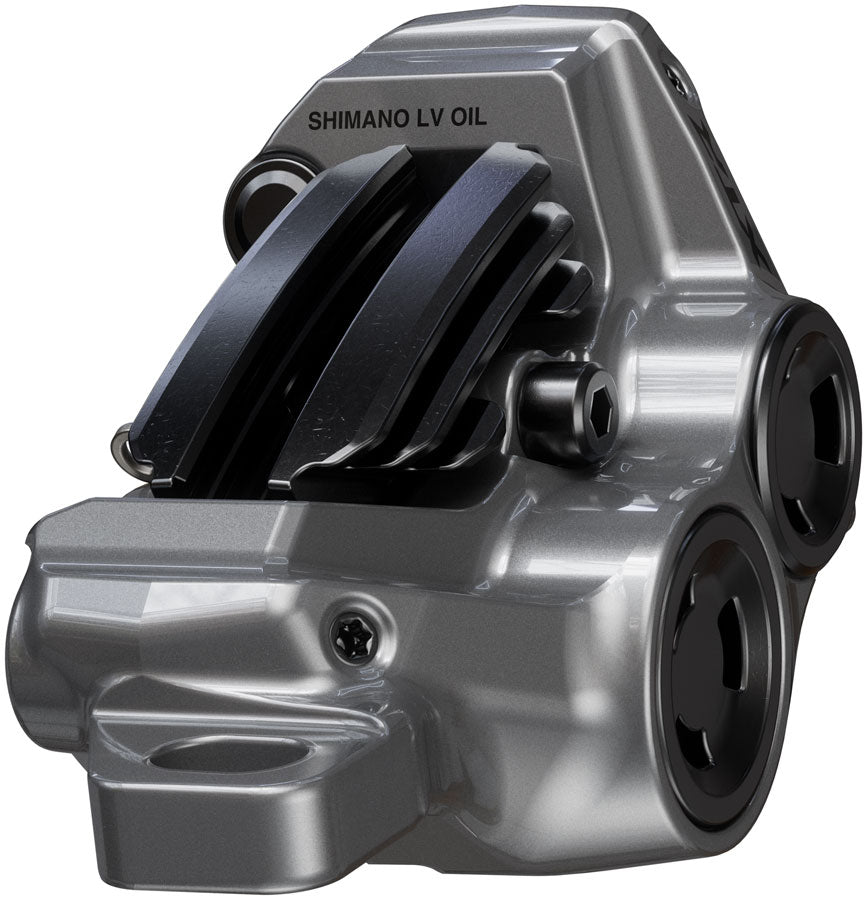 Shimano XTR M9220 Enduro Disc Brake Lever - Left/Front Post Mount 4-Piston Caliper SM-BH90-SBM Hose Finned Metal Pads Gray