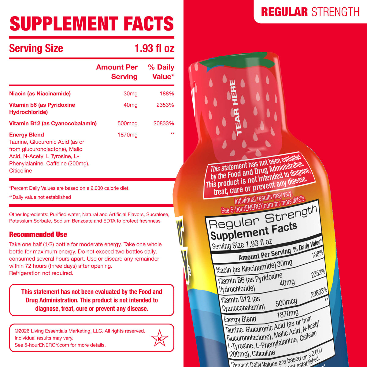 Berry Flavor Regular Strength 5-hour ENERGY Shots