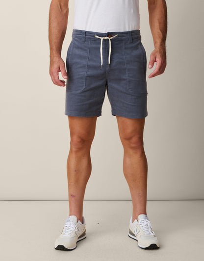 ARROYO 7" INSEAM STRETCH CORDUROY WALKSHORTS - STEEL BLUE