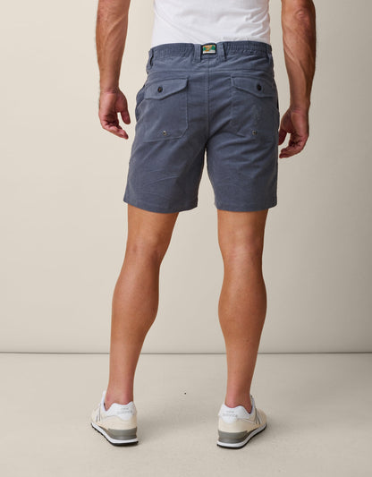 ARROYO 7" INSEAM STRETCH CORDUROY WALKSHORTS - STEEL BLUE