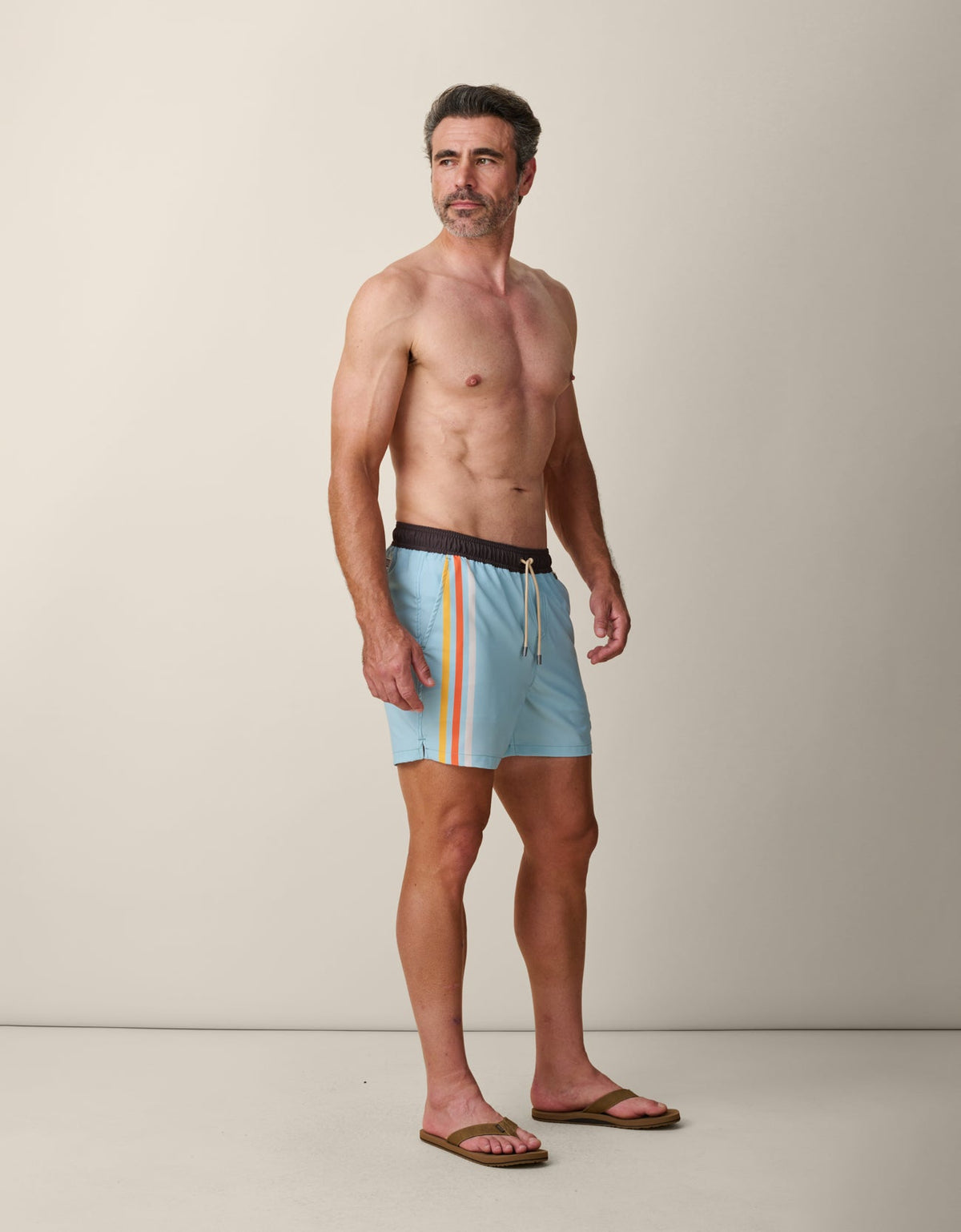DESERT STINGER - AQUA STRIPES STRETCH SWIMSUIT