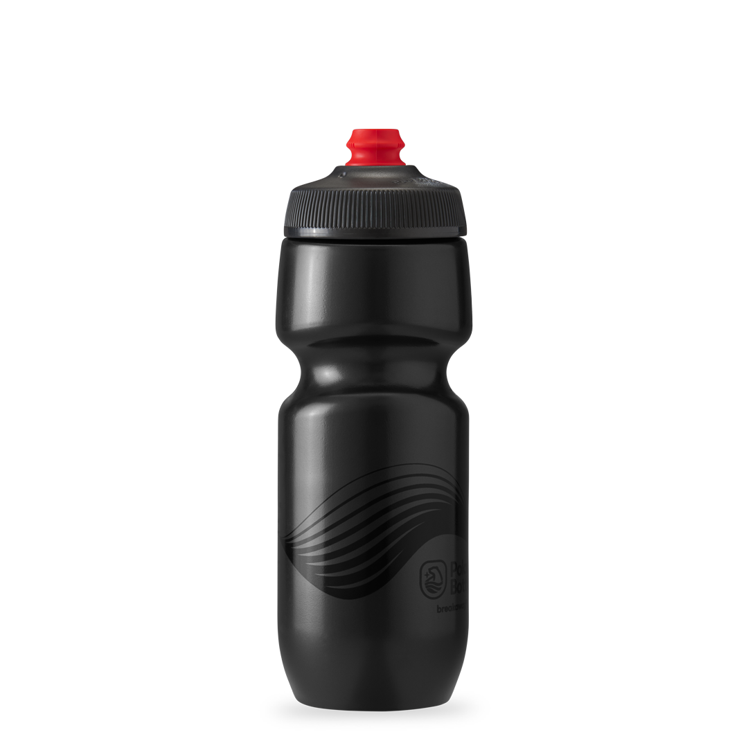 Polar Bottles Breakaway Wave Water Bottle - 24oz, Charcoal/Black