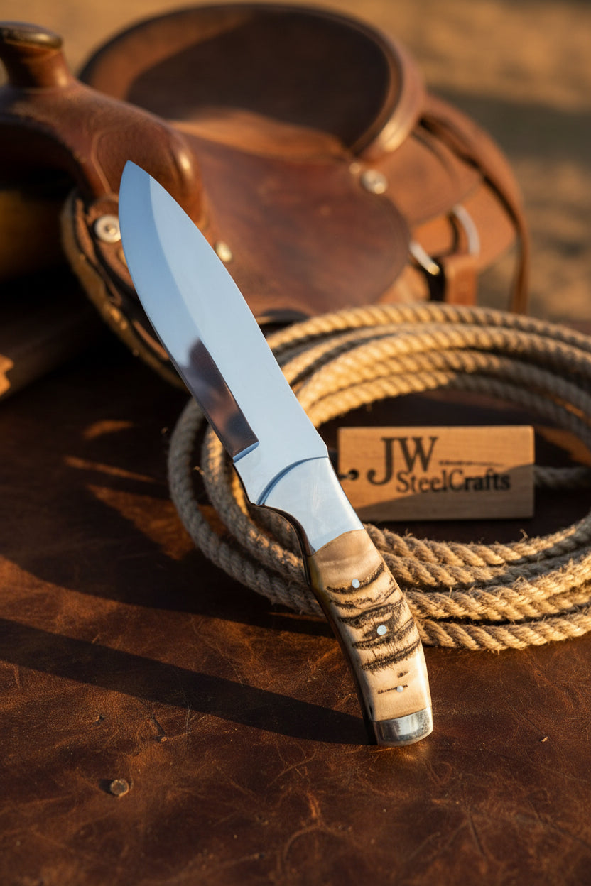 Handmade Loveless Style Bowie Knife Mirror-Polished Full Tang Collector Blade