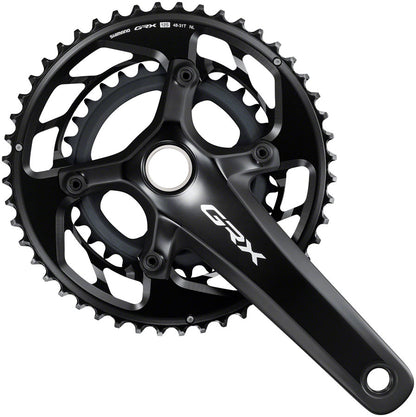 Shimano GRX FC-RX820-2 Crankset - 170mm 12-Speed 48/31t Asymmetric 110/80 BCD Hollowtech II BLK