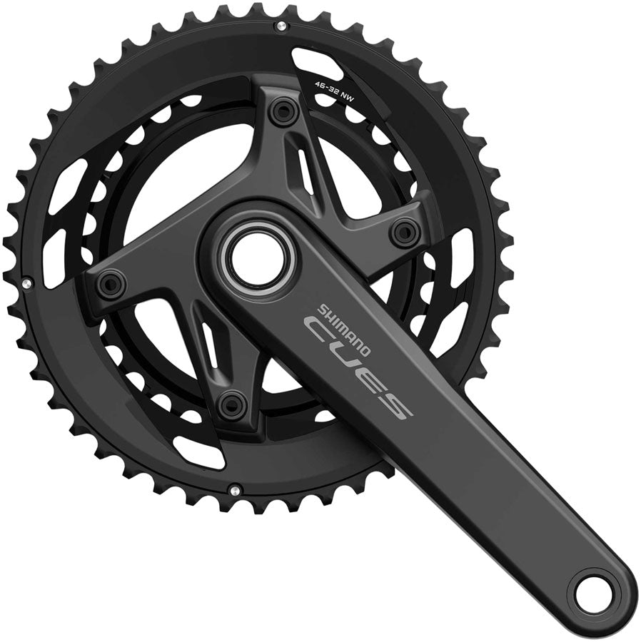 Shimano CUES FC-U6040-2 Crankset - 172.5mm 9/10-Speed 50/34t Asymmetric 110 BCD Hollowtech II Crankarms BLK