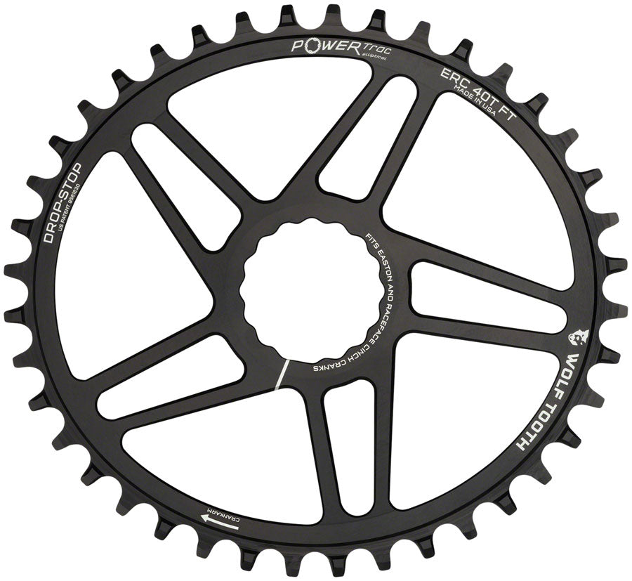 Wolf Tooth Elliptical Direct Mount Chainring - 38t RaceFace/EastonCINCH Direct Mount 3mm Offset Drop-Stop B Flattop Compatible BLK
