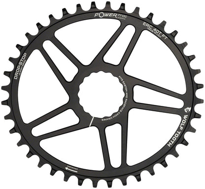 Wolf Tooth Elliptical Direct Mount Chainring - 42t RaceFace/EastonCINCH Direct Mount 3mm Offset Drop-Stop B Flattop Compatible BLK