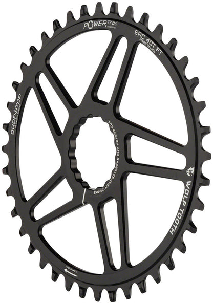 Wolf Tooth Elliptical Direct Mount Chainring - 40t RaceFace/EastonCINCH Direct Mount 3mm Offset Drop-Stop B Flattop Compatible BLK