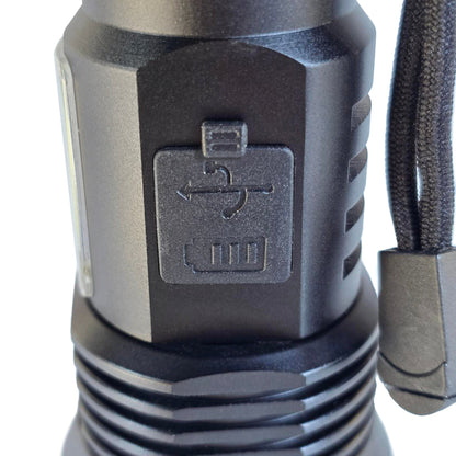 Muctac CHARGE Flashlight, 5000+ LMS, Zoomable, LED, USB, IP65, Aluminum Alloy
