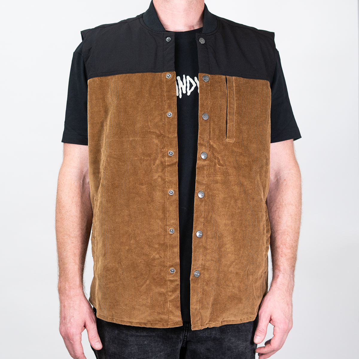 Corduroy Vest - Brown Black