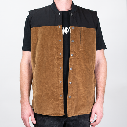 Corduroy Vest - Brown Black