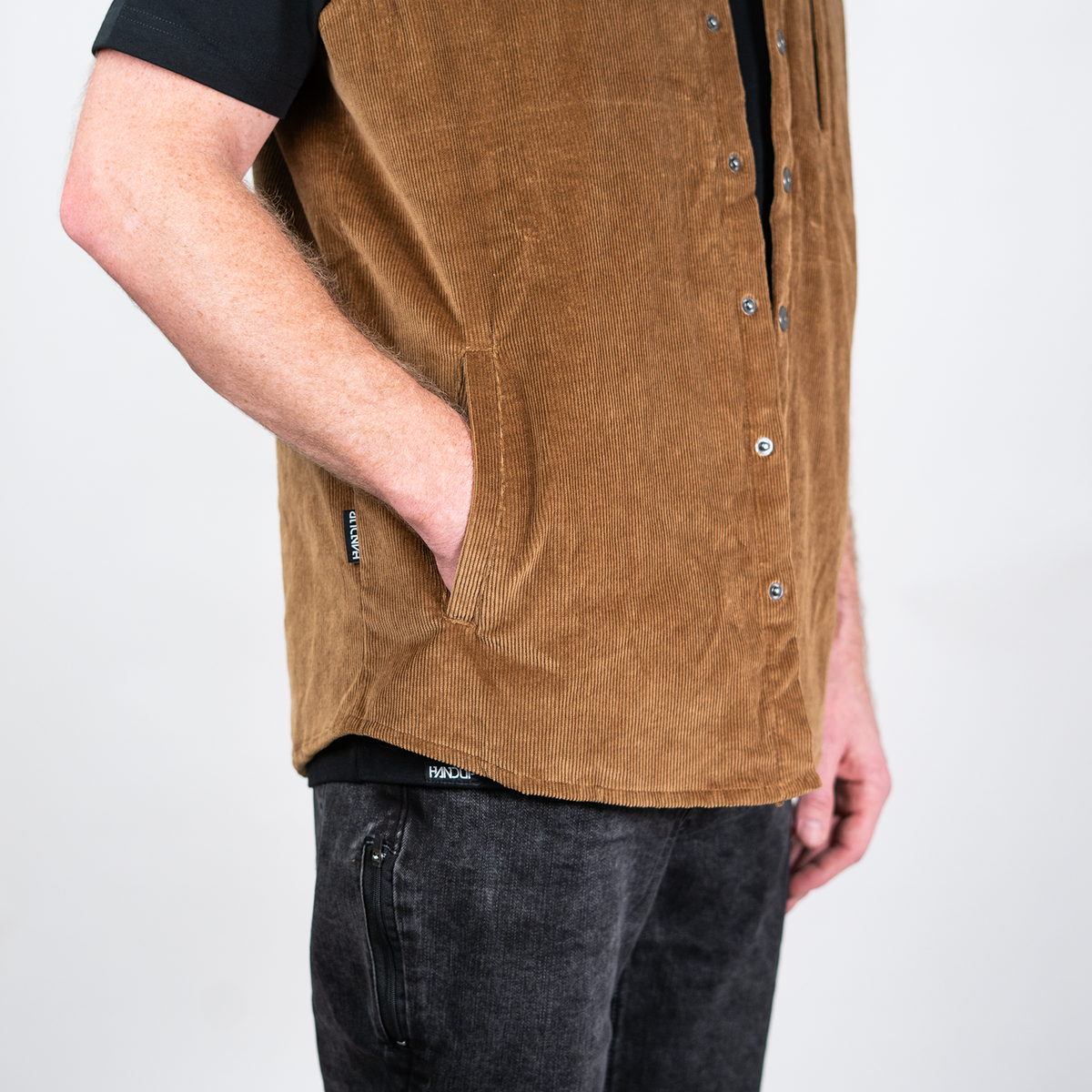Corduroy Vest - Brown Black