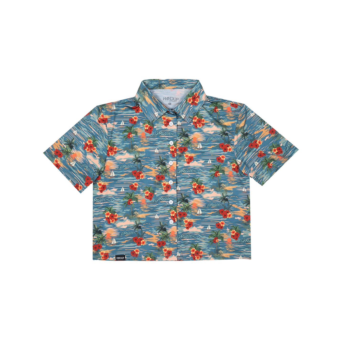 Cropped FlexGRID Button Up - Sunburn Shred