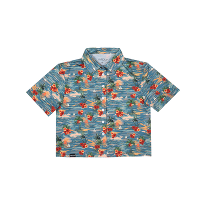 Cropped FlexGRID Button Up - Sunburn Shred