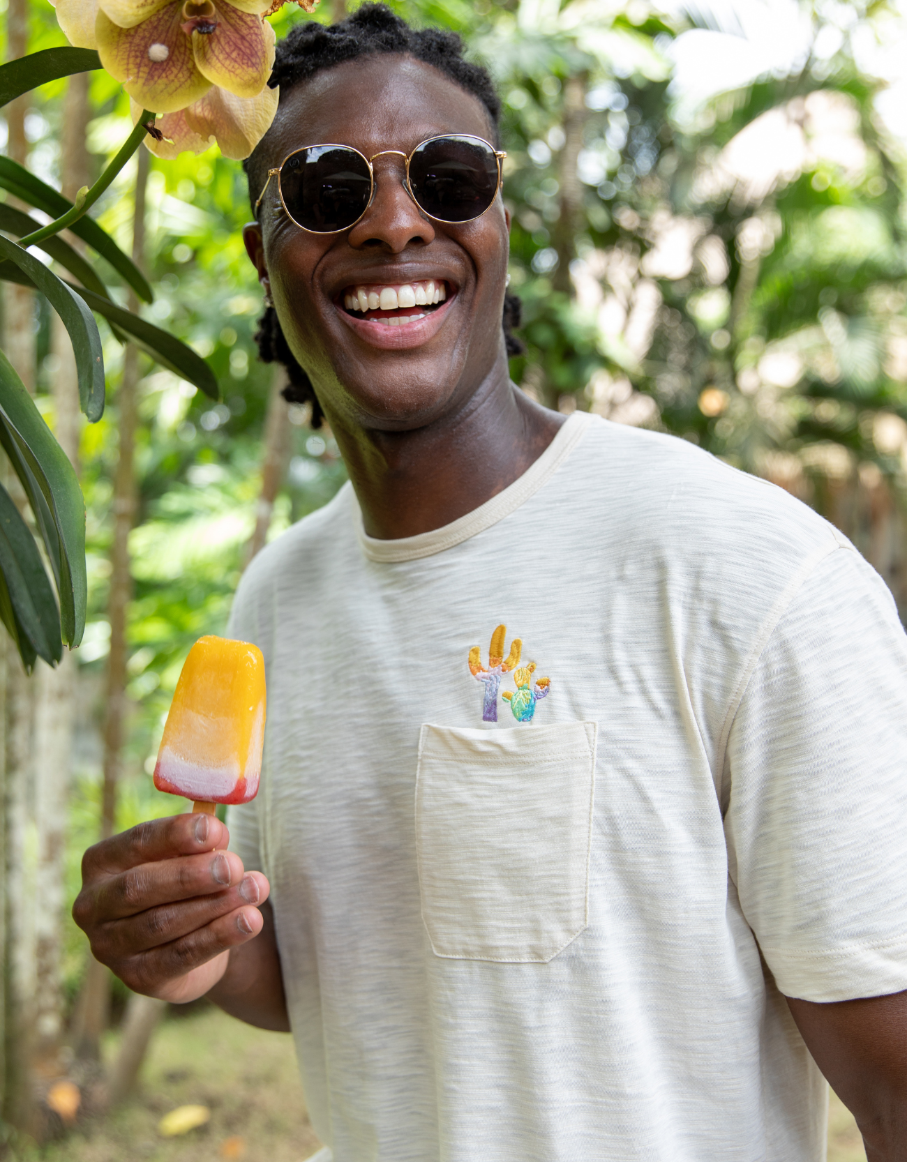 COLORFUL CACTUS - SLUB PIMA POCKET TEE