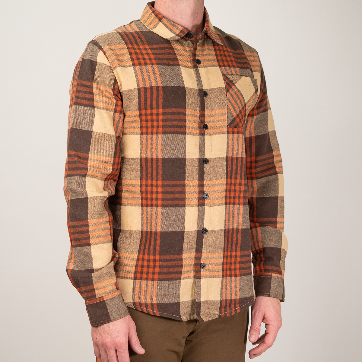 Flow Flannel - Orange/Brown