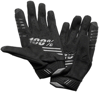 100% R-Core Gloves - Black Full Finger Men's 2X-Large