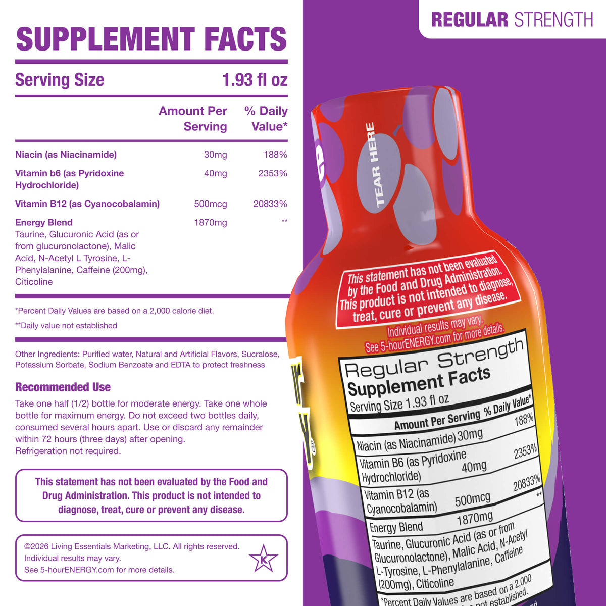 Grape Flavor Regular Strength 5-hour ENERGY Shots