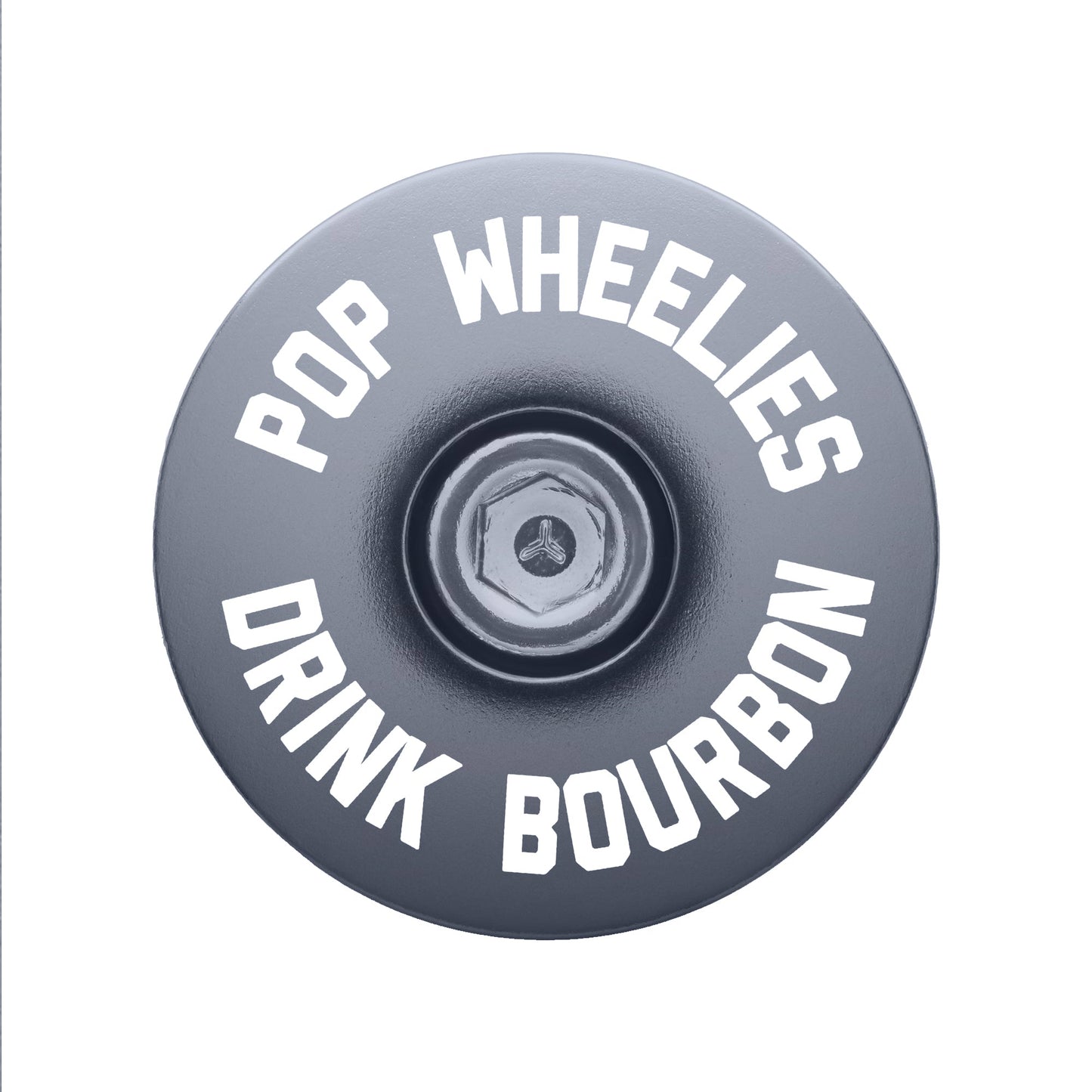 Pop Wheelies Drink Bourbon Bicycle Headset Cap