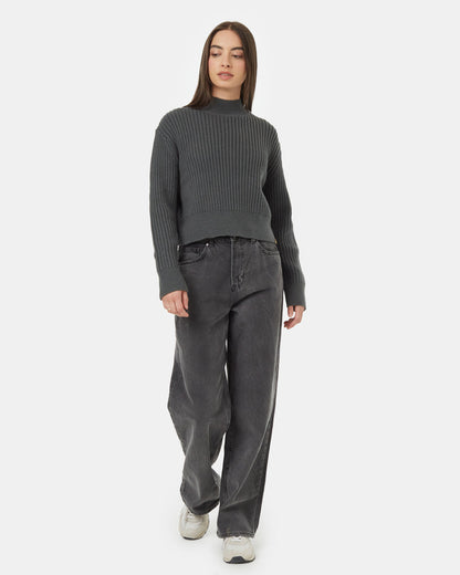 Highline Rib Cropped Mock Neck