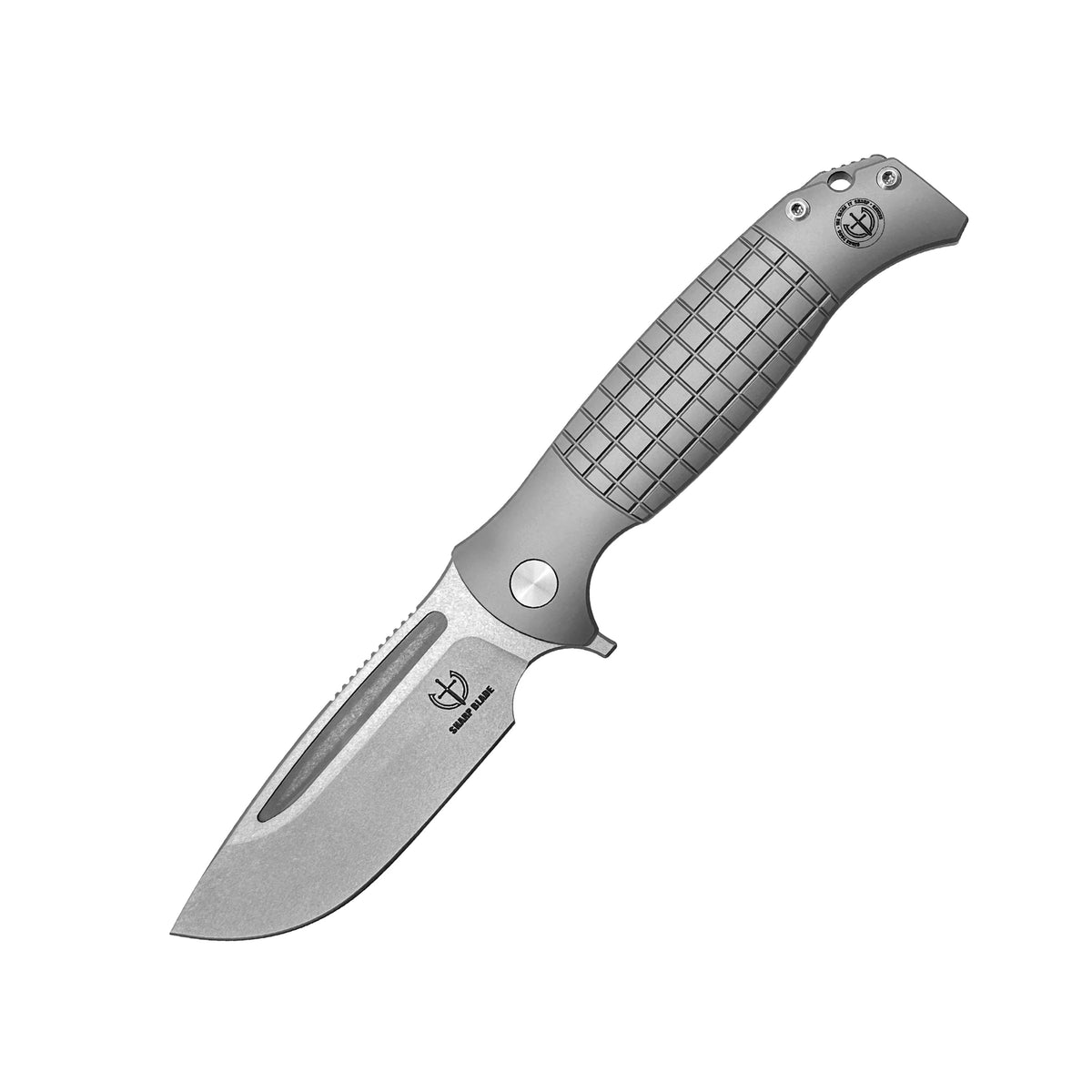 Sharp Blade - Gridlock Ti - 14C28N Steel 3.86" Blade, Titanium Handle Premium EDC Pocket Knife