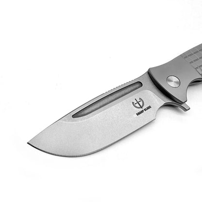 Sharp Blade - Gridlock Ti - 14C28N Steel 3.86" Blade, Titanium Handle Premium EDC Pocket Knife