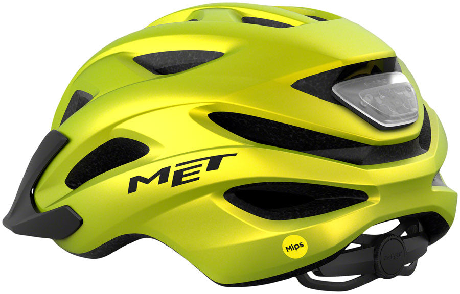 MET Crossover Mips Helmet - Lime Yellow Metallic Matte