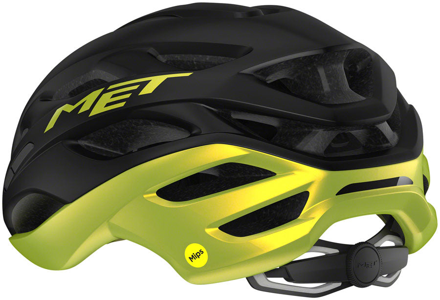 MET Estro MIPS Helmet - Black/Lime Yellow Metallic Glossy Small
