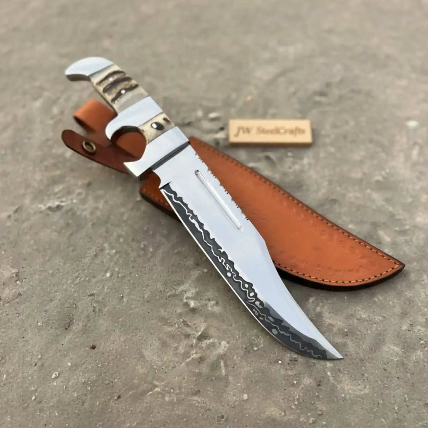 Frontier Bowie Knife 8 Inch blade Clip Point Carbon Steel Blade | Hunting Outdoor