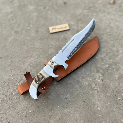 Frontier Bowie Knife 8 Inch blade Clip Point Carbon Steel Blade | Hunting Outdoor