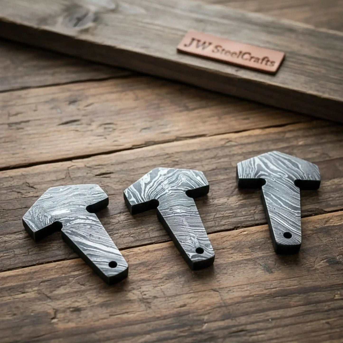 Handmade Damascus Steel Thor's Hammer Pendant Set | Viking Mjolnir Necklace Collection