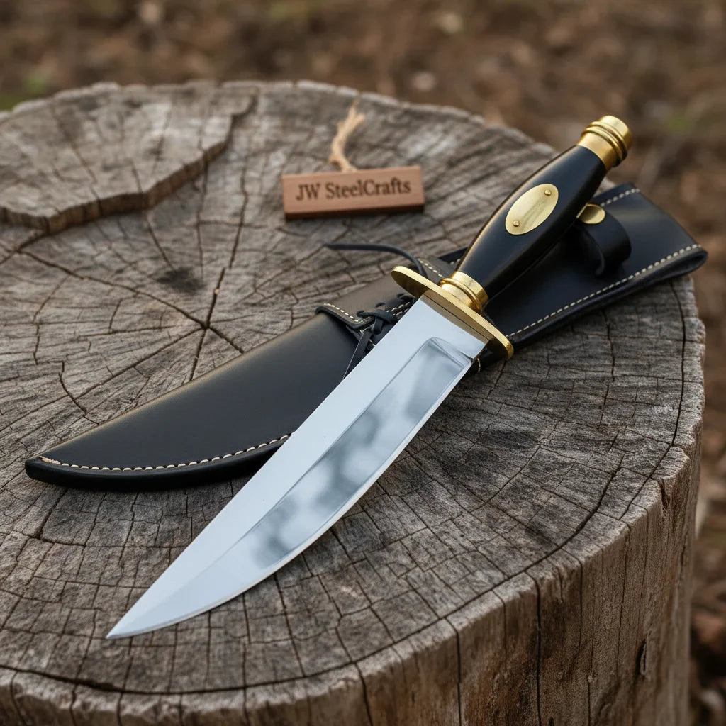 Classic American Clip Point Bowie Knife Fixed Blade 9 Inch Hunting Knife with Guard