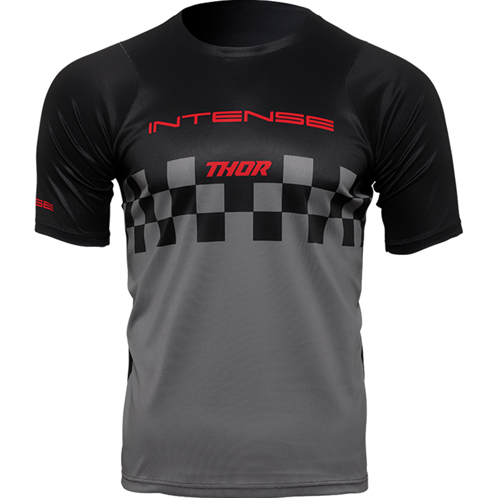 Men's INTENSE x THOR MTB Assist Chex Black/Grey Short Sleeve Jersey