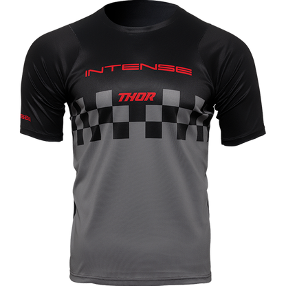 Men's INTENSE x THOR MTB Assist Chex Black/Grey Short Sleeve Jersey