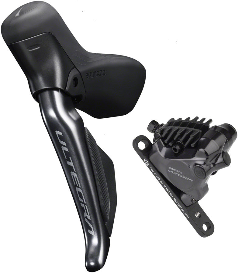 Shimano Ultegra ST-R8170D Di2 Shift/Brake Lever BR-R8170 Hydraulic Disc Brake Caliper - Left/Front 2x Flat Mount BLK
