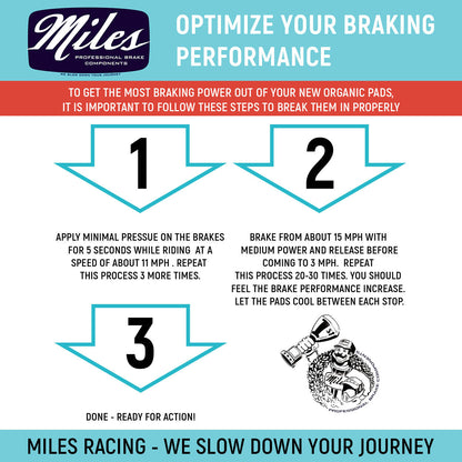Miles Racing - Disc Pads Organic - Avid Juicy 3/5/7, SRAM, Clarks, Gusset, Promax - MI-ORG-61