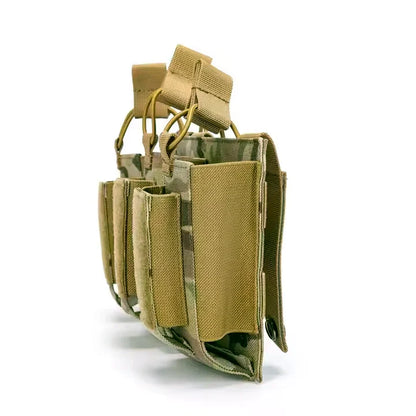MUCTAC Kangaroo Triple Mag Pouch – 1000D Nylon, Holds 3 - 5.56 & 3 - 9mm Mags – MC