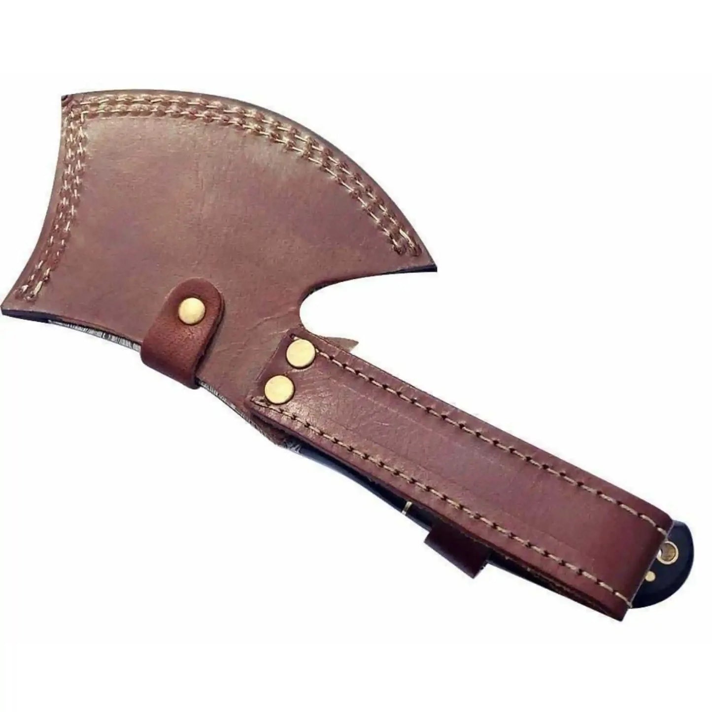 Damascus Bearded Hatchet with Contoured Full Tang Handle