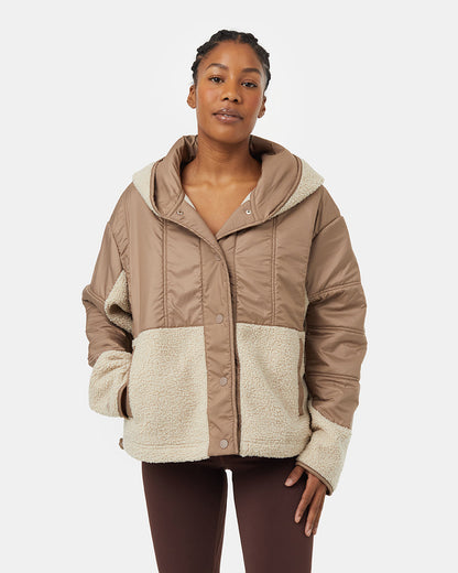 Recycled Boucle Full Snap Hoodie