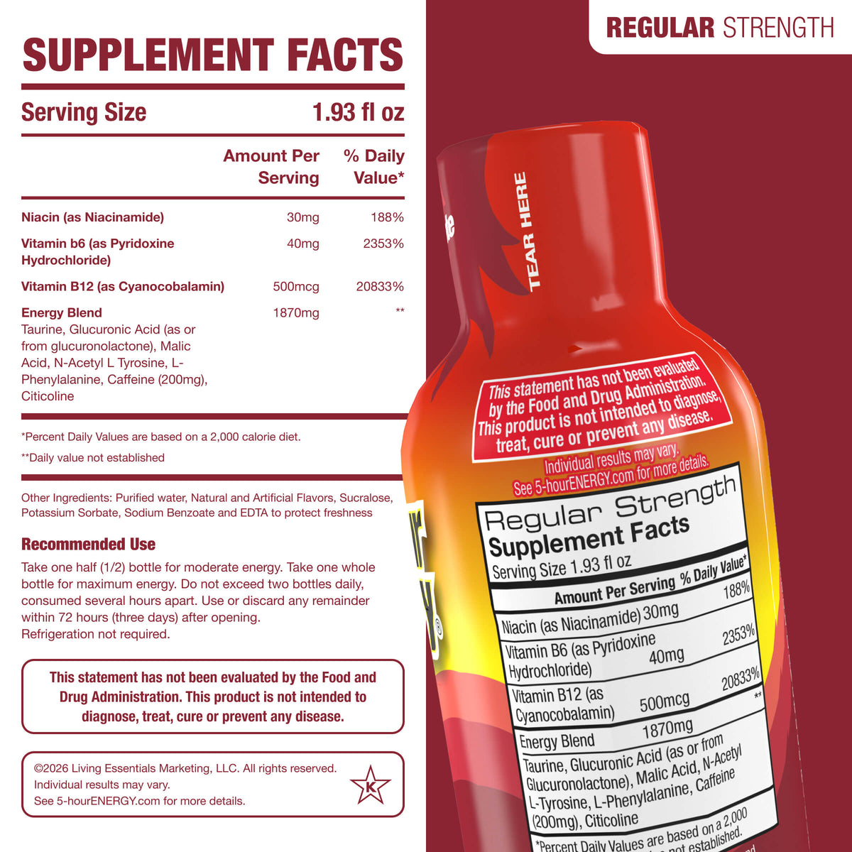 Pomegranate Flavor Regular Strength 5-hour ENERGY Shots