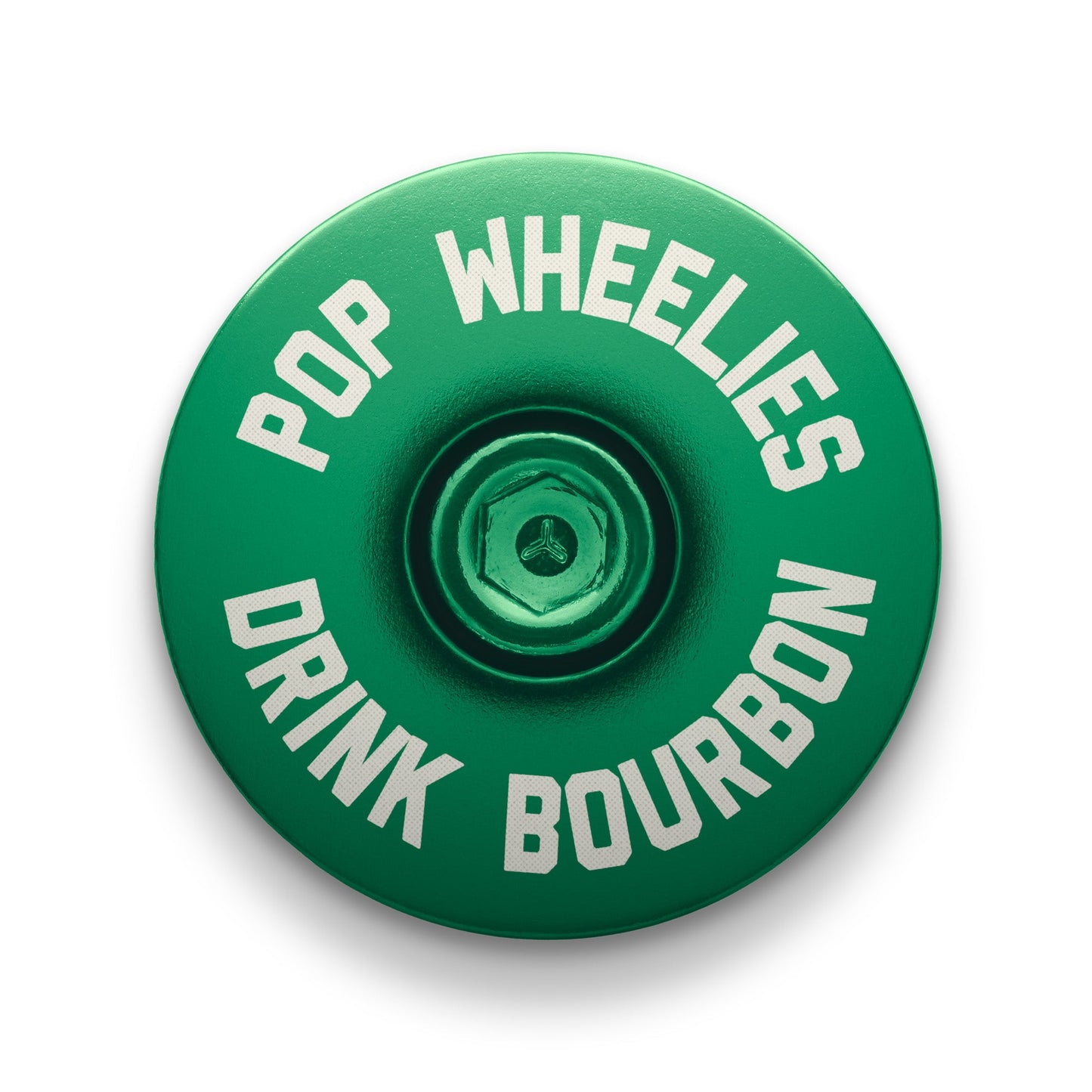 Pop Wheelies Drink Bourbon Bicycle Headset Cap