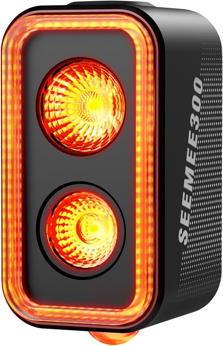 Magicshine SEEMEE 300 Bike Taillight,300 Lumen Bike Tail Light,5 Night & Daytime Modes,Smart Brake Sensor IPX6 Waterproof USB-C Rechargeable Rear Bike Light for Night Riding