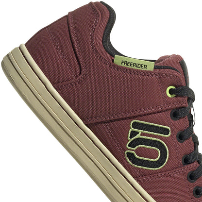 Five Ten Freerider Canvas Flat Shoes - Women's Quiet Crimson/Core BLK/Pulse Lime 9