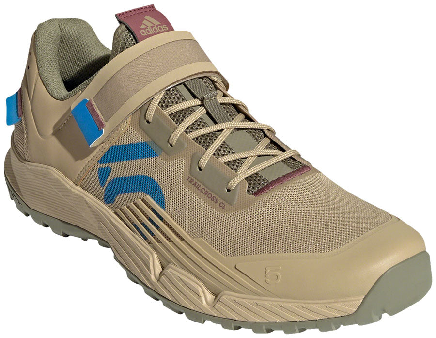 Five Ten Trailcross Mountain Clipless Shoes - Men's Beige Tone/Blue Rush/Orbit Green 12