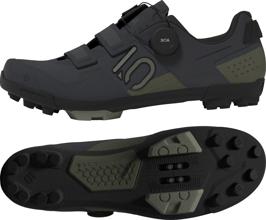 Five Ten Kestrel BOA Mountain Clipless Shoes - Men's Gray Six/Silver Pebble/Olive Strata 15