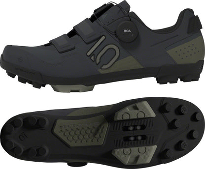 Five Ten Kestrel BOA Mountain Clipless Shoes - Men's Gray Six/Silver Pebble/Olive Strata 15